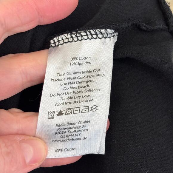 Eddie Bauer Leggings Womens Medium Black Elastic Waist Jersey‎ Base Layer Cotton - Picture 12 of 12